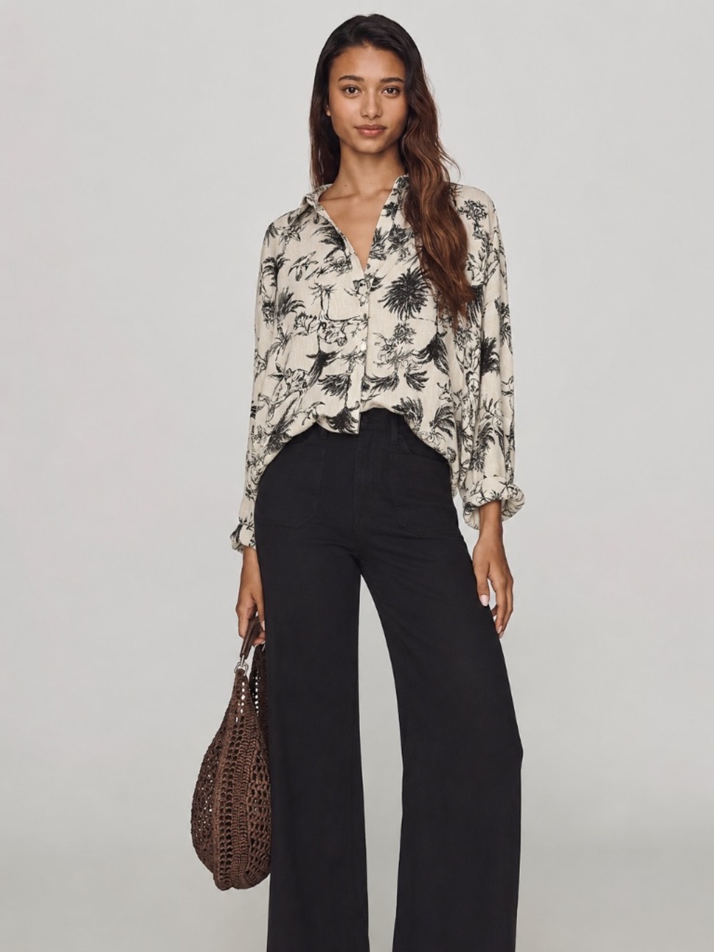 Anthropologie | L | Joie | 100% Linen Tropical Toile Button Down